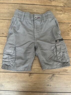 burnside Boys Gray Cargo Shorts with Elastic Waist